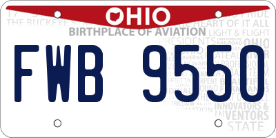 OH license plate FWB9550
