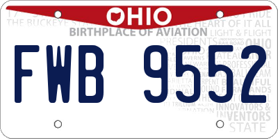 OH license plate FWB9552