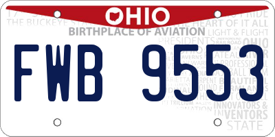 OH license plate FWB9553