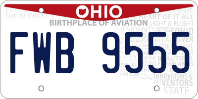 OH license plate FWB9555