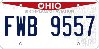 OH license plate FWB9557