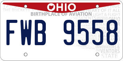 OH license plate FWB9558