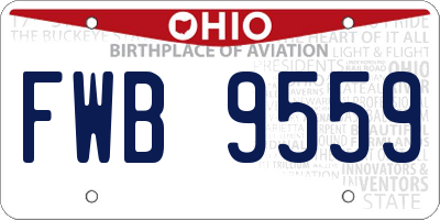 OH license plate FWB9559
