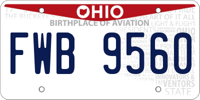 OH license plate FWB9560