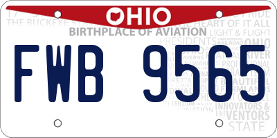 OH license plate FWB9565