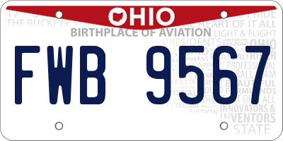 OH license plate FWB9567