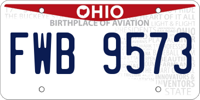 OH license plate FWB9573