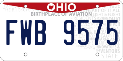 OH license plate FWB9575
