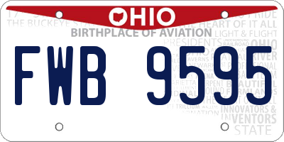OH license plate FWB9595