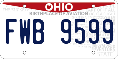 OH license plate FWB9599