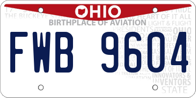 OH license plate FWB9604
