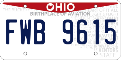 OH license plate FWB9615