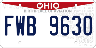 OH license plate FWB9630