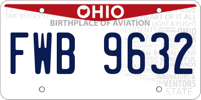 OH license plate FWB9632