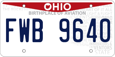 OH license plate FWB9640