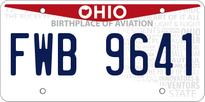 OH license plate FWB9641