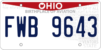 OH license plate FWB9643