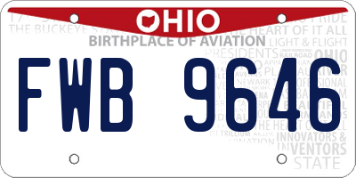 OH license plate FWB9646