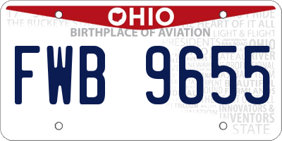 OH license plate FWB9655