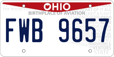 OH license plate FWB9657