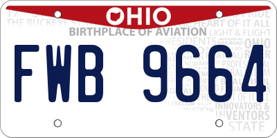 OH license plate FWB9664