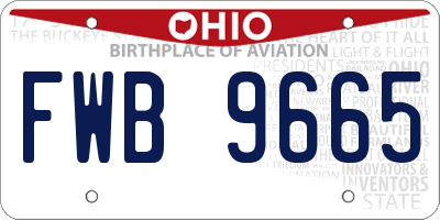 OH license plate FWB9665