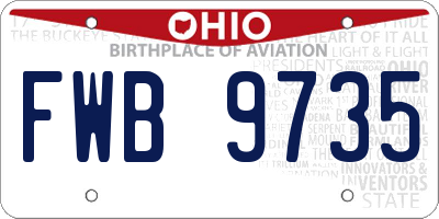 OH license plate FWB9735
