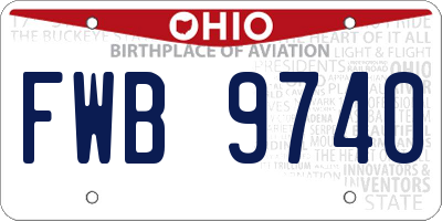 OH license plate FWB9740