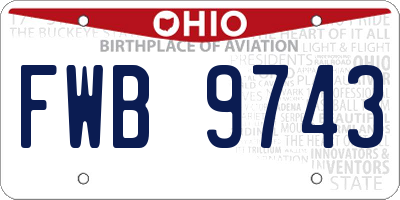 OH license plate FWB9743