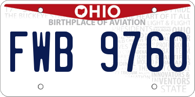OH license plate FWB9760