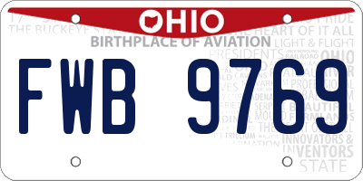 OH license plate FWB9769