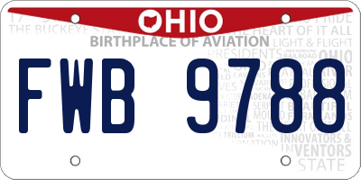OH license plate FWB9788