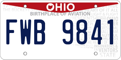 OH license plate FWB9841