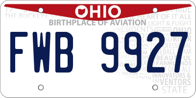 OH license plate FWB9927