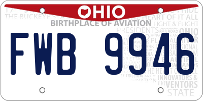OH license plate FWB9946