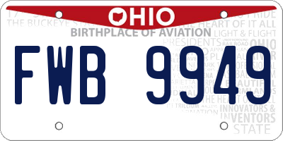 OH license plate FWB9949