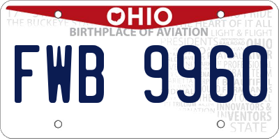 OH license plate FWB9960