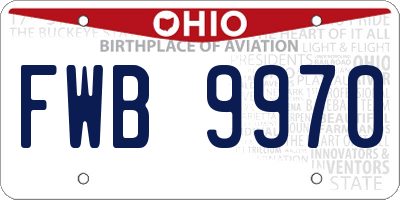 OH license plate FWB9970