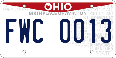 OH license plate FWC0013