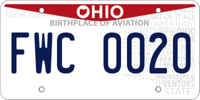 OH license plate FWC0020