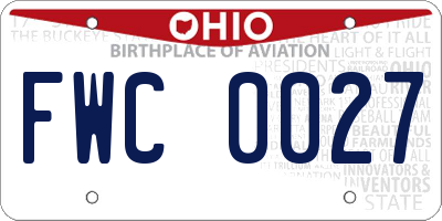 OH license plate FWC0027