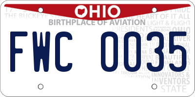 OH license plate FWC0035