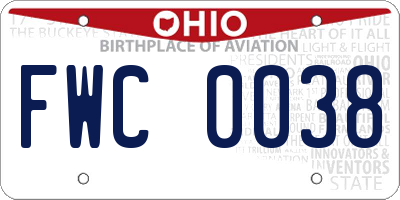 OH license plate FWC0038