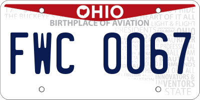 OH license plate FWC0067