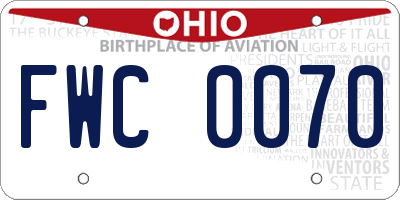 OH license plate FWC0070