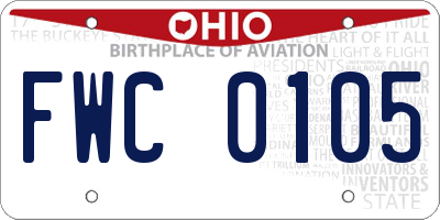 OH license plate FWC0105