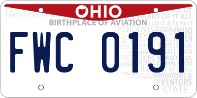OH license plate FWC0191