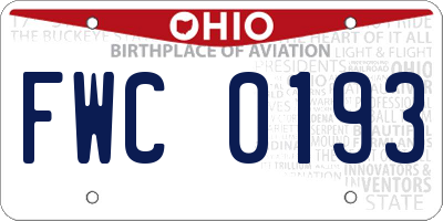 OH license plate FWC0193