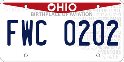 OH license plate FWC0202