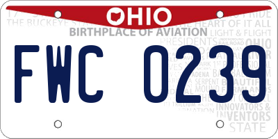 OH license plate FWC0239